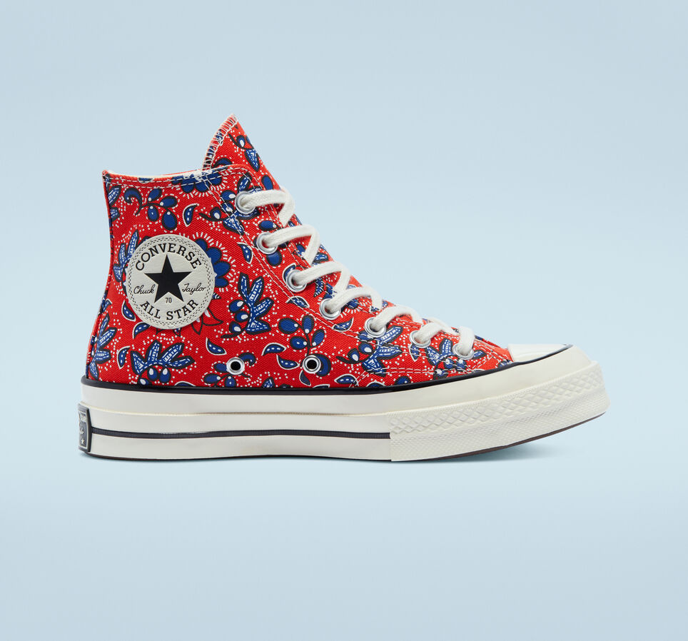 Chuck 70 Paisley Print Habanero Red/Egret/Rush Blue