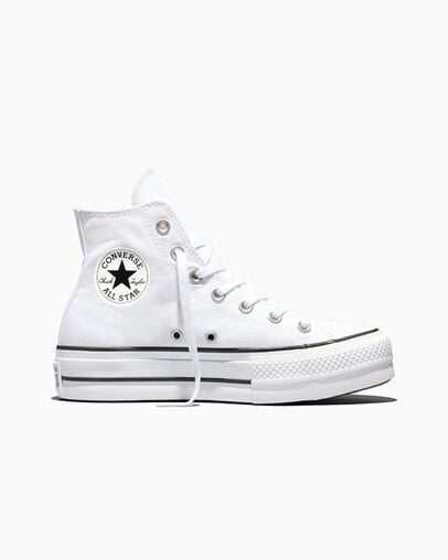 Chuck Taylor All Star Platform Blanc/Noir/Blanc, Outer Side View