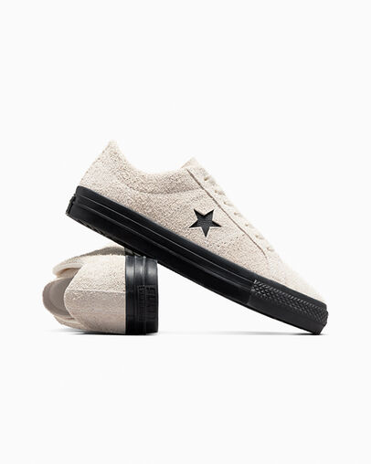 CONS One Star Pro Shaggy Suede Egret/Egret/Black, Detail Angle View