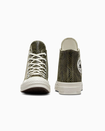 Chuck 70 Snakeskin Print Campo extra claro/Garza, Heel View