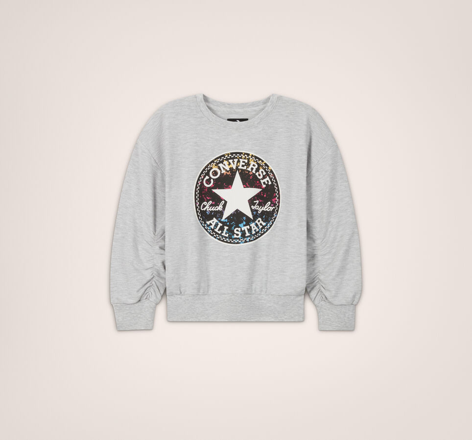 Converse Ruched Chuck Taylor Patch Rundhalspullover Grey