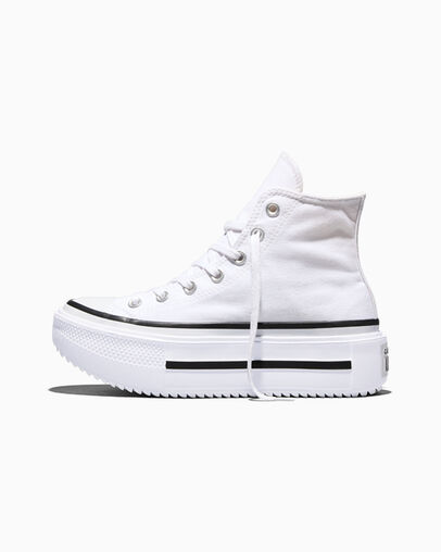 Chuck Taylor All Star Lift Double Stack Platform Canvas Blanc/Noir/Blanc, Inner Side View