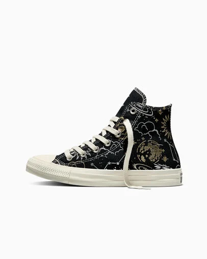 Chuck Taylor All Star Cosmic High Top Black/Silver/Gold, Inner Side View
