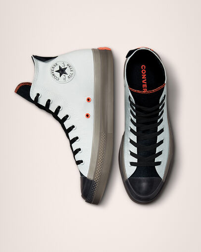 Chuck Taylor All Star CX Stretch Canvas Light Silver/Black/Wild Mango, Top and Side View