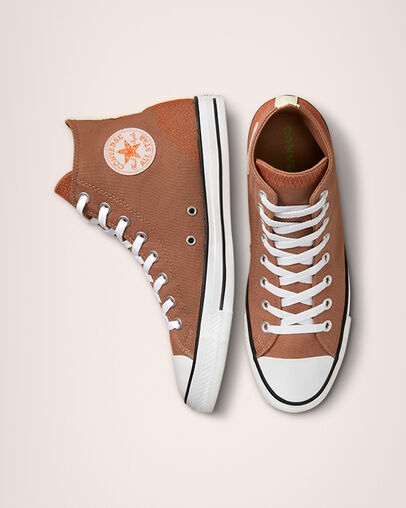 Chuck Taylor All Star Stitched Mineral Clay/White, Top and Side View