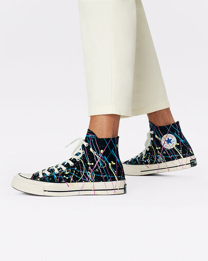 Archive Paint Splatter Chuck 70 Black/Hyper Magenta/Egret, On Foot Shot 1