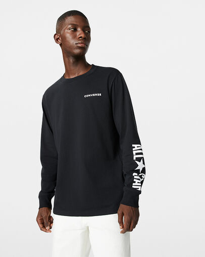 All Star Long Sleeve Tee Converse Black, Front View