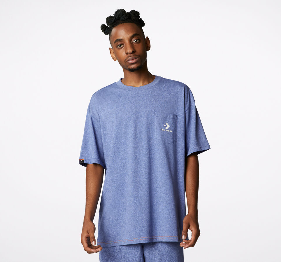 Embroidered Pocket T-Shirt Washed Indigo
