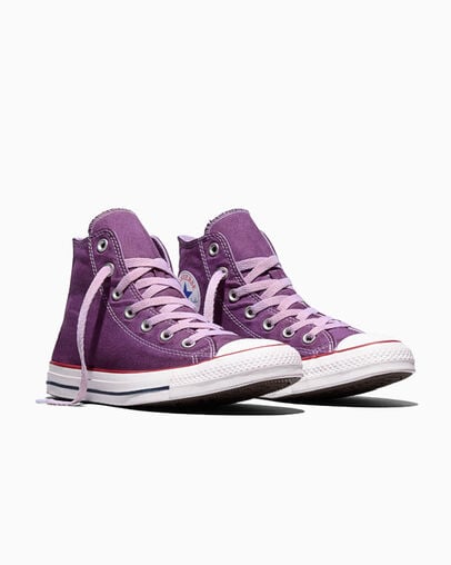 Chuck Taylor All Star Dip Dye Wide Width Dark Purple Dyed, Top and Side View