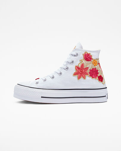 Chuck Taylor All Star Lift Platform Embroidered Flowers Fleurs brod&eacute;es, Inner Side View