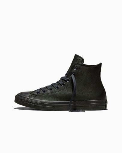 Chuck Taylor All Star Leather Black/Black/Dark Matter, Inner Side View