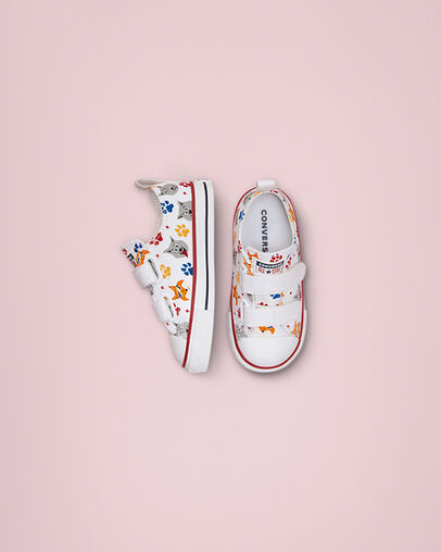 Chuck Taylor All Star Easy-On Wolf Pack White/Garnet/Navy, Top and Side View