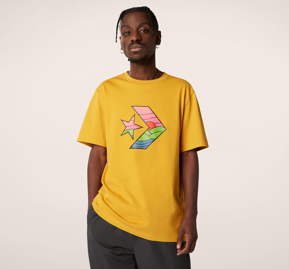 Tee-shirt &agrave; manches courtes Star Chevron Sunset Jaune d'or