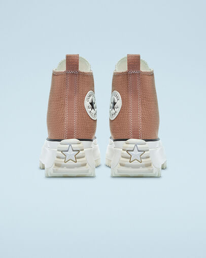 Run Star Hike Platform Tonal Marble Rose Taupe/White/Egret, Heel View