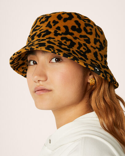 Fleece-Bucket-Hat mit Leopardenmuster Wheat Leopard Aop