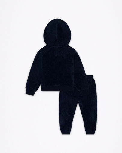 Conjunto de mono y sudadera con capucha de velvet&oacute;n con parche Chuck Taylor Obsidiana, Back View