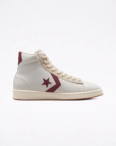 Pro Leather aus recyceltem Leder White/Deep Bordaeux/String, Outer Side View