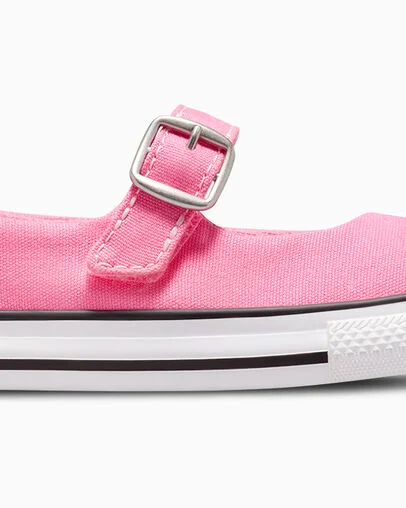 Chuck Taylor All Star Dainty Mary Jane Pink/White/Black, Detail Angle View