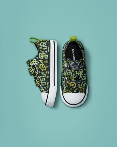 Chuck Taylor All Star Easy-On Snake Dk Smoke Grey/Cozy Moss, Top and Side View