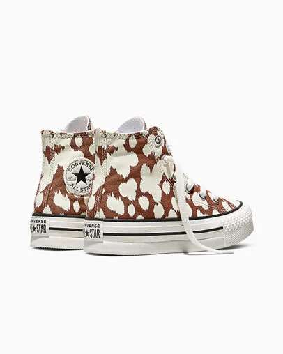 Chuck Taylor All Star Lift Platform Deer Unearthed/Vintage White/Egret, Heel View