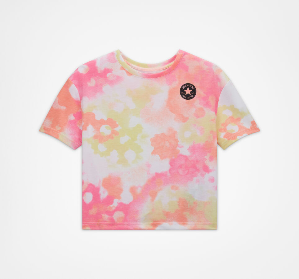 Camiseta Washed Floral Boxy Rosa digital