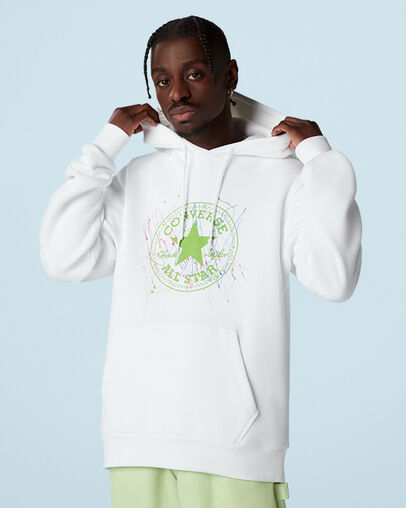 Sudadera con capucha Chuck Taylor Patch Splatter Paint Blanco, Front View