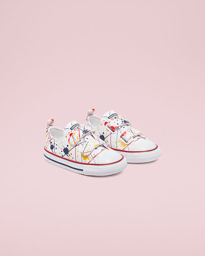 Chuck Taylor All Star Easy-On Paint Splatter White/Multi/Garnet, Angled View