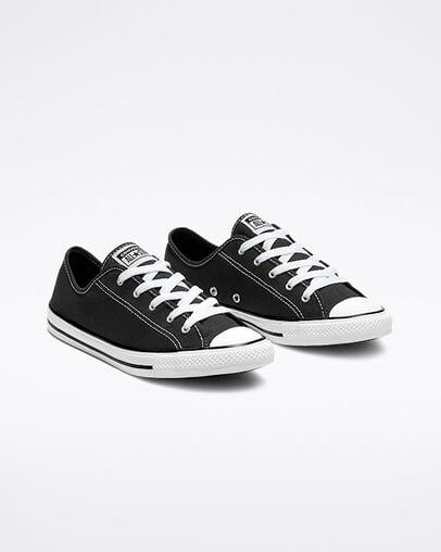 Chuck Taylor All Star Dainty Canvas Black/White/Black, Angled View