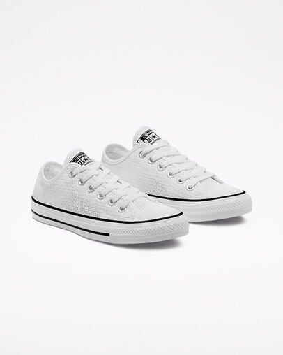 Chuck Taylor All Star Breathable White/Black/White, Angled View