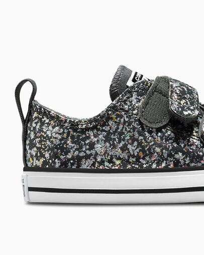 Chuck Taylor All Star Glitter Easy-On Dark Matter/White/Black, Detail Angle View