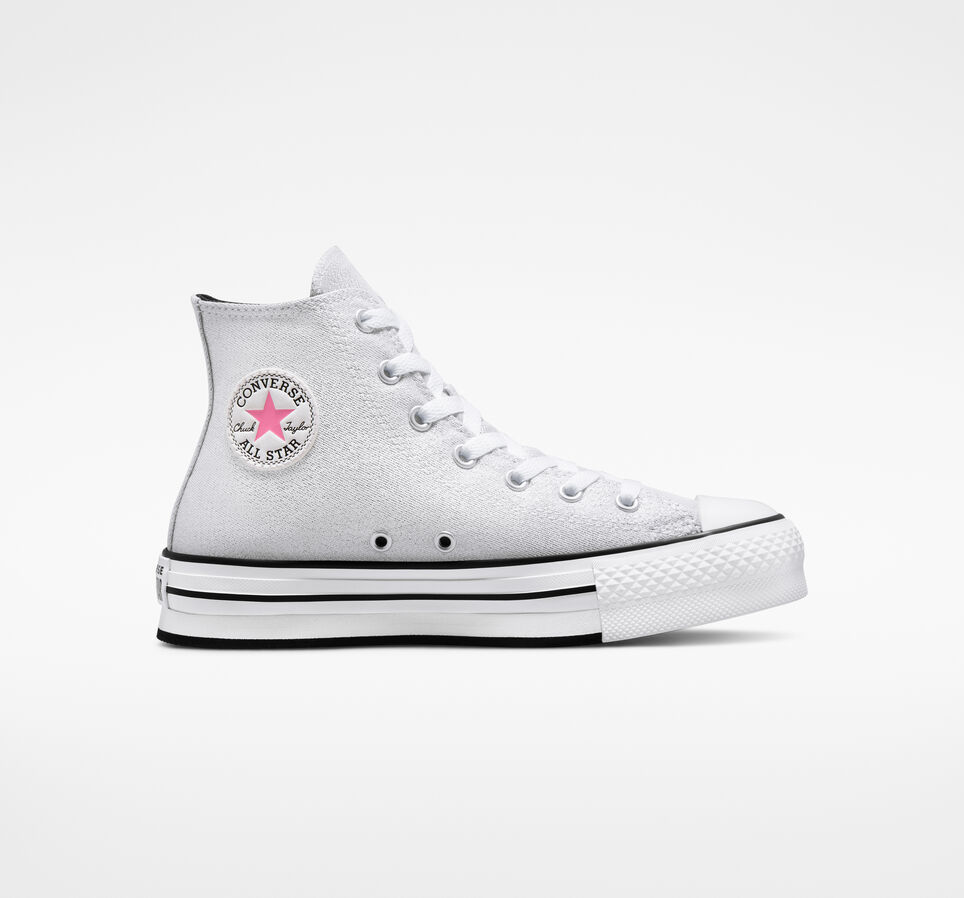 Chuck Taylor All Star Lift Platform Glitter Wei&szlig;/Silber/Pink
