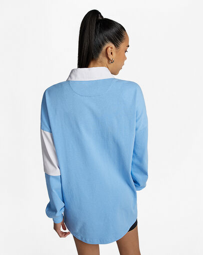 Retro Rugby Shirt Converse Light Blue, Full Body View