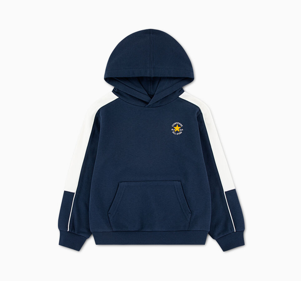 Color-blocked and Piped Oversized Hoodie Converse Navy