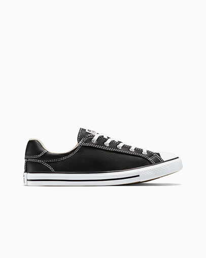 Chuck Taylor All Star Dainty Lucky Leather Black/White/Black, Outer Side View