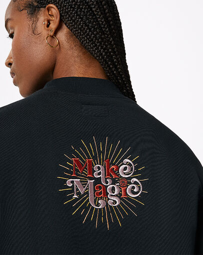 Sweat-shirt col ras du cou Chuck Magic Noir Converse, Detail View