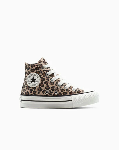 Chuck Taylor All Star EVA Lift Platform Leopard Warm Quarry/Vintage White, Outer Side View