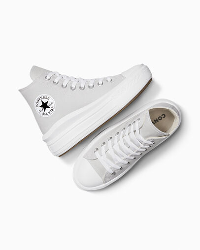 Chuck Taylor All Star Move Platform Grigio pallido/Bianco/Nero, Angled View