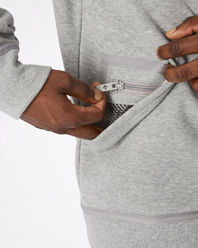 Utility Fleece Full-Zip Hoodie Vintage Grey Heather, Detail View