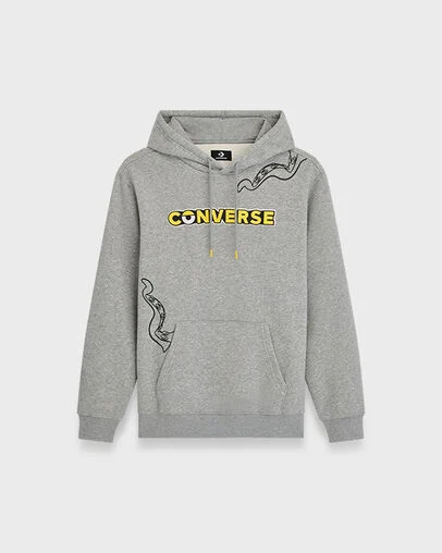 Converse x Minions Standard Fit Hoodie Vintage Grey Heather, Front View