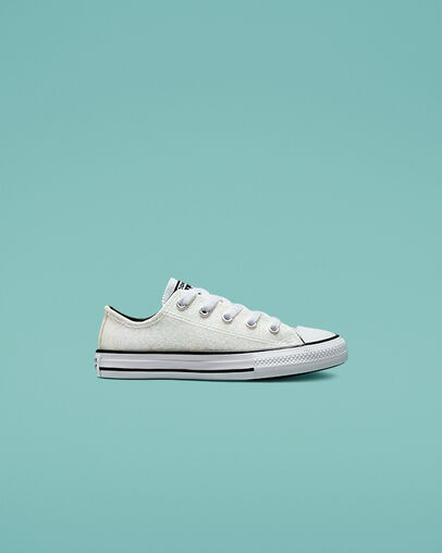 Chuck Taylor All Star Winter Glitter Argent/Noir/Blanc, Outer Side View