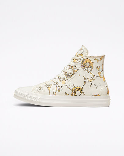 Chuck Taylor All Star Crafted Florals Egret/Cyber Mango/Egret, Inner Side View