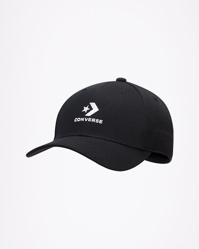 Logo Lock-Up Baseball Hat Noir Converse, Front View
