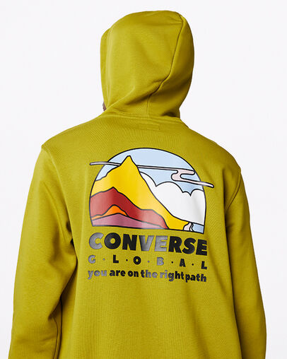 Free World Graphic Pullover Hoodie Moss