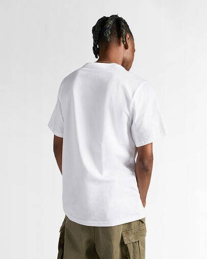 Retro Collegiate Graphic T-Shirt White, Full Body View