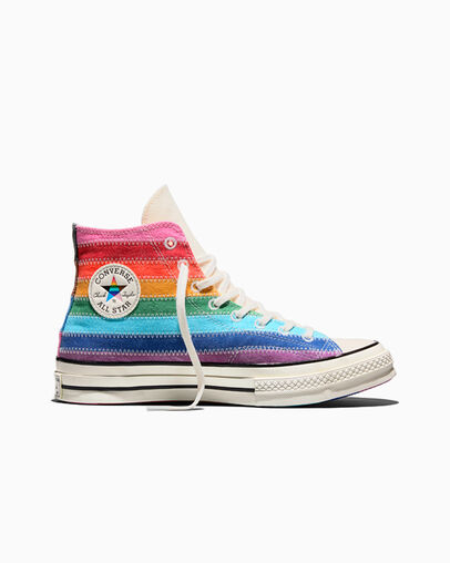 Chuck 70 Pride Flag Blue/Egret/Black, Outer Side View