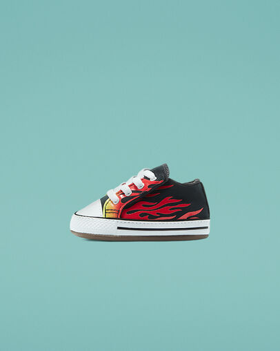 Archive Flames Chuck Taylor All Star Cribster Noir/Jaune vif/Rouge &eacute;mail, Inner Side View