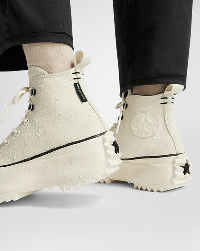 Run Star Hike Platform Leather Egret/Black/White, Reflective View