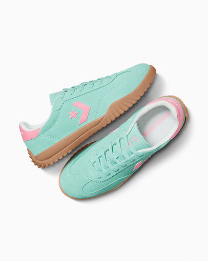 Run Star Trainer Gota aguamarina sutil/Medusa claro, Angled View