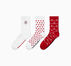 3-Pack Hearts Mesh Half-Crew Socks White