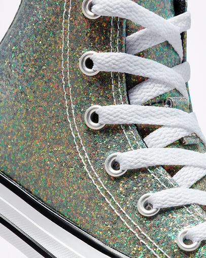 Winter Glitter Chuck Taylor All Star Oro/Nero/Bianco, Detail Angle View